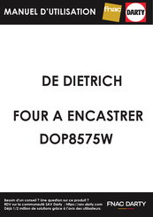 De Dietrich DOP8575W Guide D'utilisation