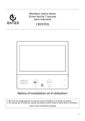 Gates CRYSTOS Notice D'installation Et D'utilisation