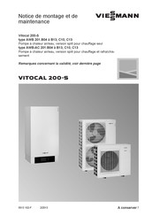 Viessmann Vitocal 200-S AWB-AC 201.C10 Notice De Montage Et De Maintenance