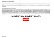 APRILIA SHIVER 750 2010 Manuel D'utilisation