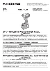 Metabo WH 36DB Instructions De Sécurité Et Mode D'emploi