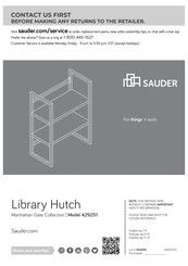 Sauder Library Hutch 429251 Instructions De Montage