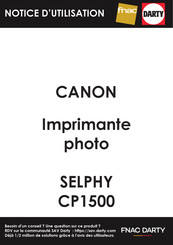 Canon SELPHY CP1500 Guide D'utilisation Avancée