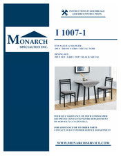 Monarch Specialties I 1007-1 Instructions D'assemblage