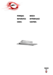 Bosch DFM094W52 Notice D'utilisation Et De Montage