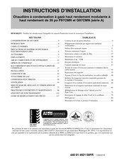 Tempstar F97CMN Instructions D'installation