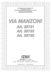 Gessi VIA MANZONI 38735 Mode D'emploi