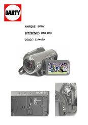 Sony Handycam HDR-HC3E Mode D'emploi