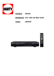 Denon DVD 1800 DB BKE2 Manuel De L'utilisateur