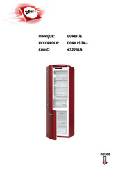 Gorenje ONRK193R-L Notice D'utilisation