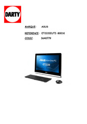 Asus ET2220IUTI-B001K Manuel De L'utilisateur