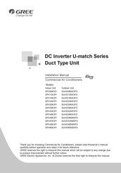 Gree U-match DC Inverter GFH18K3FI Manuel D'installation