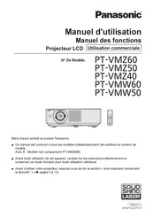 Panasonic PT-VMZ60 Manuel D'utilisation