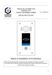 Gates France KDT-611PE-170-316 Notice D'installation Et D'utilisation