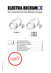 Elektra Beckum P 4000 N Instructions D'utilisation