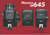 Mamiya M645 Mode D'emploi