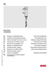 KWC F5LT1011 Notice De Montage Et De Mise En Service