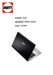 Asus N56VB-S3200H Manuel D'utilisation