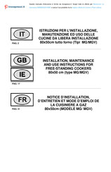 Bertazzoni La Germania AMN805GEVSWE Notice D'installation, D'entretien Et Mode D'emploi