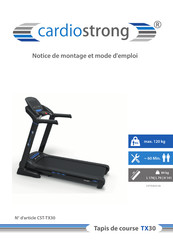 CARDIO STRONG TX30 Notice De Montage Et Mode D'emploi