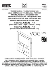 Urmet VOG 5W 1760/16 Mode D'emploi