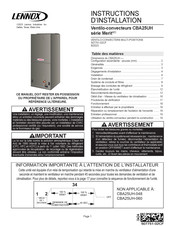 Lennox Merit CBA25UH Serie Instructions D'installation