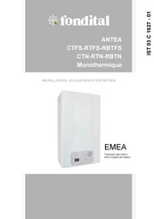 Fondital ANTEA RTFS Installation, Utilisation Et Entretien