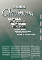 Yamaha Clavinova CLP-950C Mode D'emploi