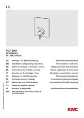 KWC F5LT2007 Notice De Montage Et De Mise En Service