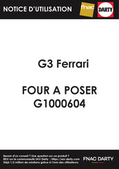 G3 Ferrari G10006 Manuel D'utilisation