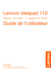 Lenovo IdeaPad 110-14AST Guide De L'utilisateur