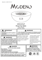 MODENO Roca Fire Table Manuel D'instructions