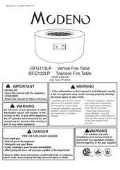 MODENO Venice Fire Table Manuel D'utilisation