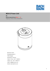 Bachmann MOV-E Power Unit Manuel D'utilisation