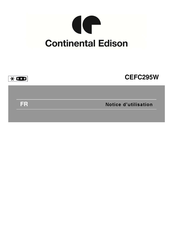 CONTINENTAL EDISON CEFC295W Notice D'utilisation