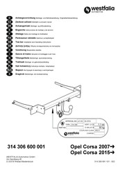 Westfalia Automotive 314 306 600 001 Notice De Montage Et D'utilisation