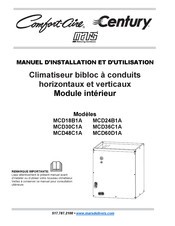 Mars Comfort-Aire Century MCD36C1A Manuel D'installation Et D'utilisation