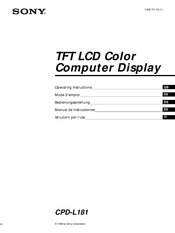 Sony CPD-L181 Mode D'emploi