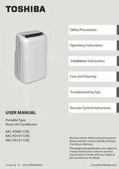 Toshiba RAC-PD0811CRC Guide D'utilisateur