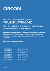 Orcon WTU-DA-EC Serie Manuel D'installation Et D'entretien