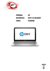 HP ENVY 15-AE100NF Manuel De L'utilisateur