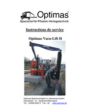 Optimas Vacu-Lift H Instructions De Service