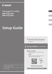 Canon imageCLASS MF462dw Guide Rapide