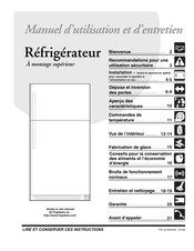 Frigidaire WRT8G3EWC Manuel D'utilisation Et D'entretien