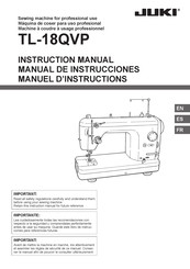 JUKI Haruka TL-18QVP Manuel D'instructions