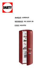 Gorenje RK 60309 OR Notice D'utilisation