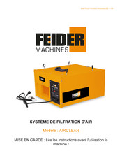 FEIDER Machines AIRCLEAN Instructions Originales