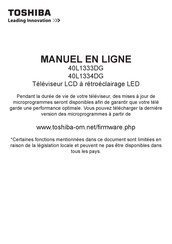 Toshiba 40L1333DG Manuel En Ligne