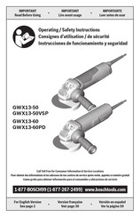 Bosch GWX13-60PD Consignes D'utilisation/De Sécurité