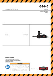 Atlas Copco PRO G2440 Manuel D'instructions